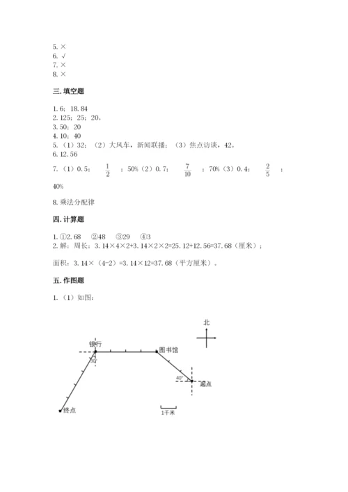 2022人教版六年级上册数学期末卷（巩固）word版.docx