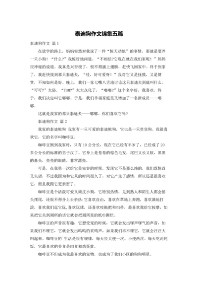 泰迪狗作文锦集五篇.docx