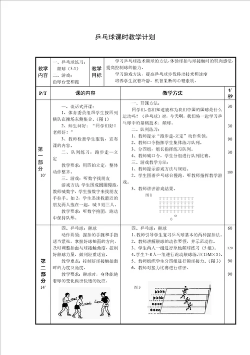 五年级乒乓球单元计划