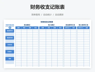 财务收支记账表