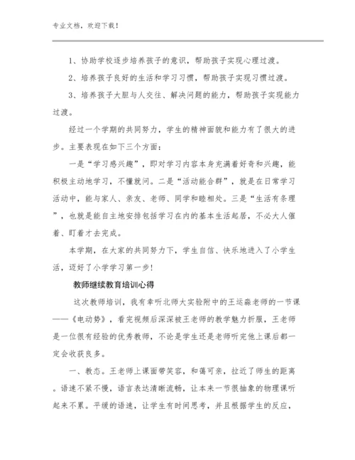 教师继续教育培训心得优选例文13篇合集.docx
