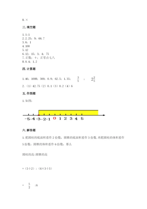 人教版六年级下册数学期末测试卷含答案【模拟题】.docx