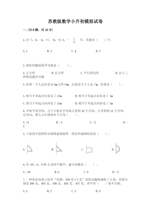 苏教版数学小升初模拟试卷（培优b卷）.docx