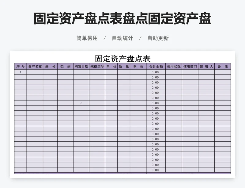 固定资产盘点表盘点固定资产盘点表物品登记表