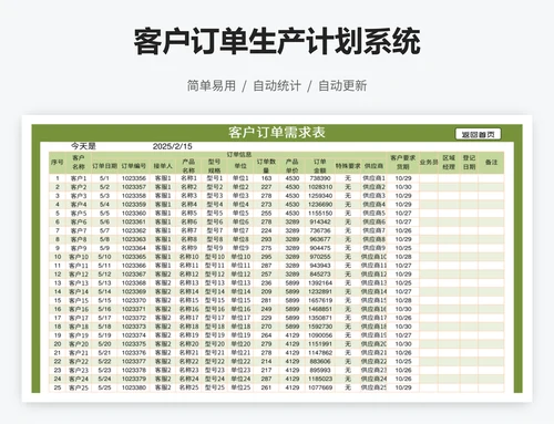 客户订单生产计划系统