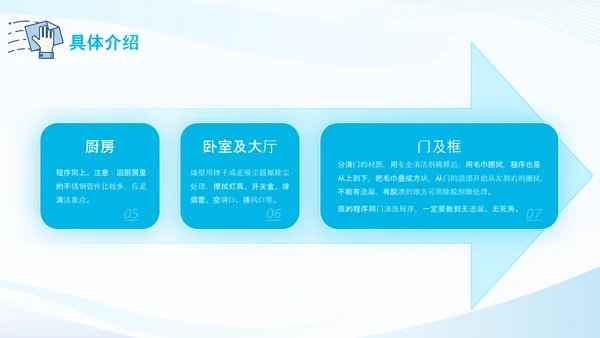 蓝色简约商务风开荒保洁培训PPT模板
