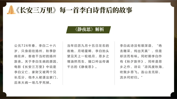 长安三万里通用PPT模板