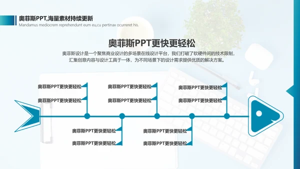 简约风蓝色课程展示PPT