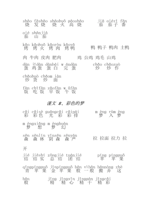 2018部编版二年级语文下册生字拼音组词.docx
