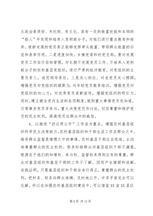 关于加强农村基层组织建设的思考与建议.docx