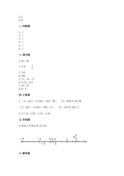 昌邑市六年级下册数学期末测试卷及一套完整答案.docx