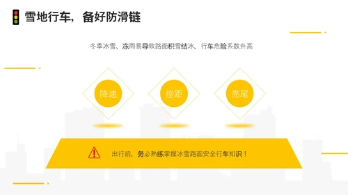 黄色简约风冬季交通安全培训ppt课件