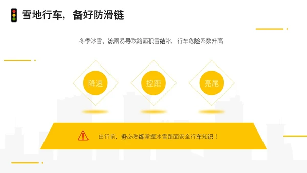 黄色简约风冬季交通安全培训ppt课件