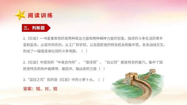 红色党建山河绸缎学校教师教学中考名著红岩复习课件中考语文复习课件