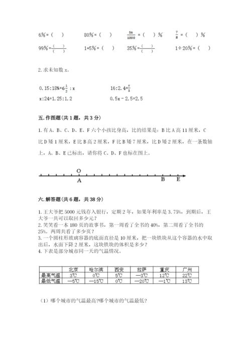 平乐县六年级下册数学期末测试卷完美版.docx