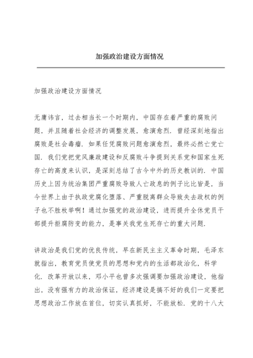 加强政治建设方面情况.docx