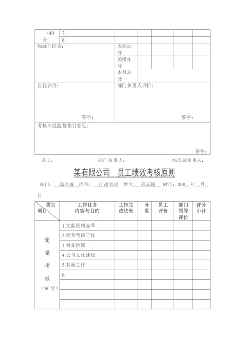 XX公司员工绩效考评标准细则.docx