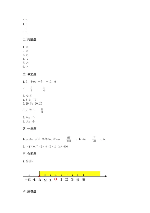 镇雄县六年级下册数学期末测试卷及参考答案1套.docx