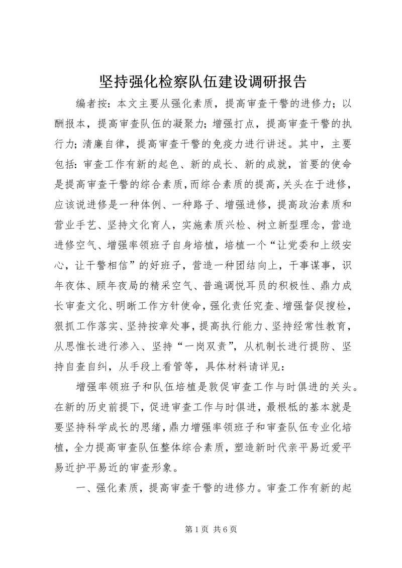 坚持强化检察队伍建设调研报告.docx