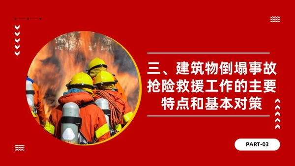 红色主题建筑倒塌救援处置与救援
