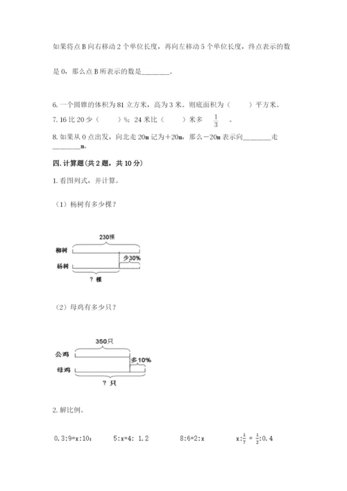 大同市广灵县六年级下册数学期末测试卷完整.docx