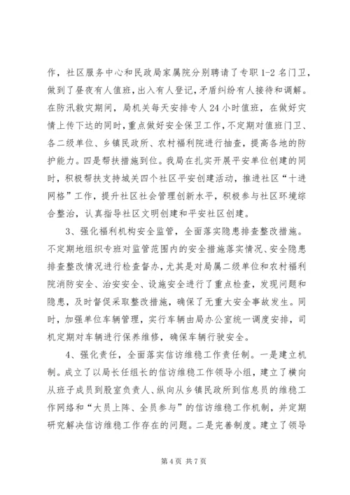 县民政局社会管理综合治理工作情况汇报.docx