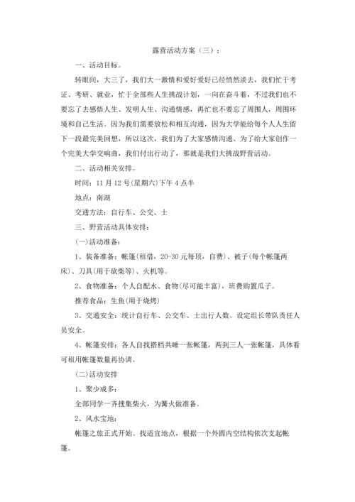 最新露营活动专业策划专项方案十篇.docx