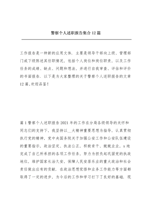 警察个人述职报告集合12篇.docx