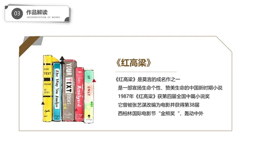 作家莫言读书PPT模板