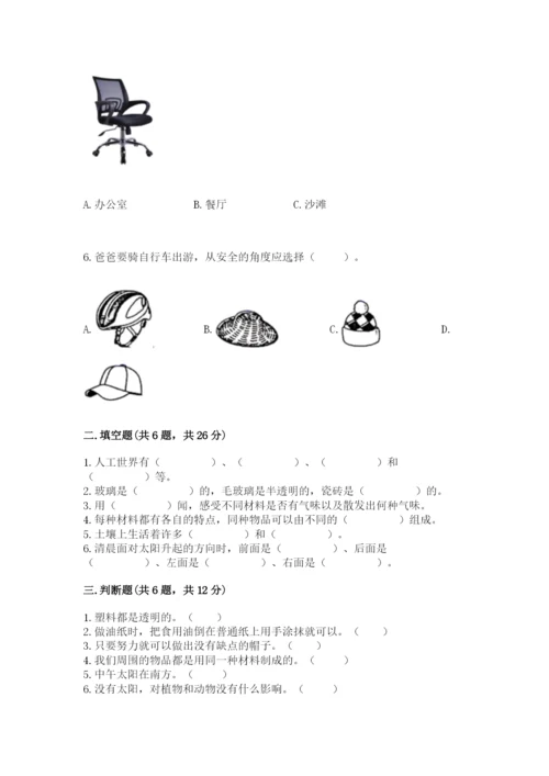 教科版小学二年级上册科学期末测试卷精品【巩固】.docx