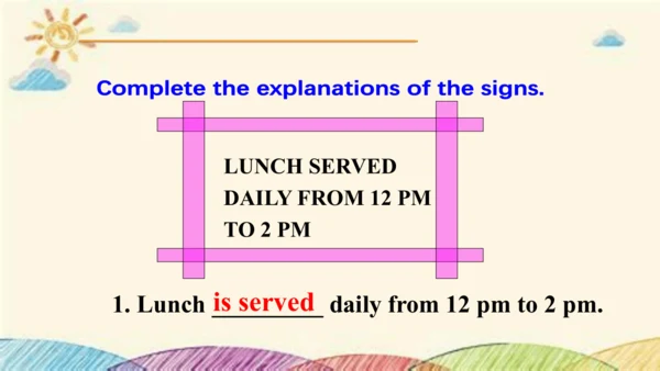 Module 6 Eating together Unit 3 Language in use 课件