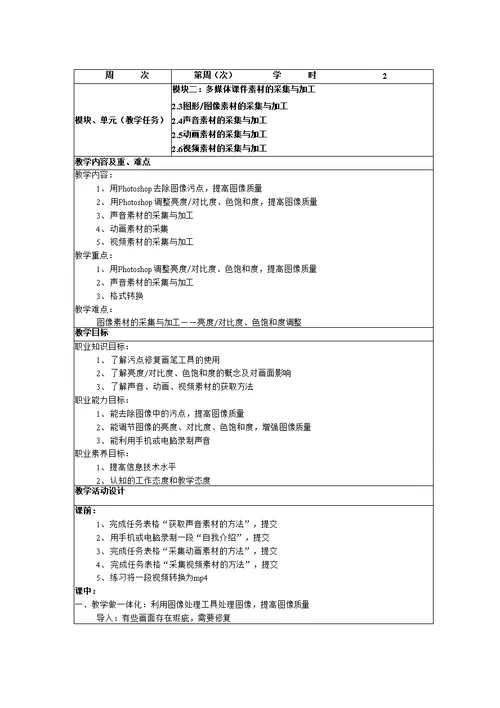 幼儿园多媒体课件制作教案电子教案完整版授课教案整本书教案电子讲义