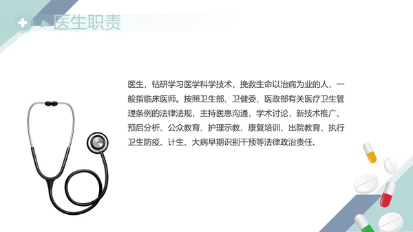 蓝色简约大方医生述职报告动态PPT模板