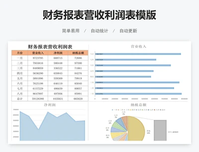 财务报表营收利润表模版