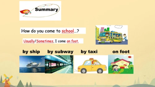 Unit 2 Ways to go to school PA Let's talk 课件（共25张P