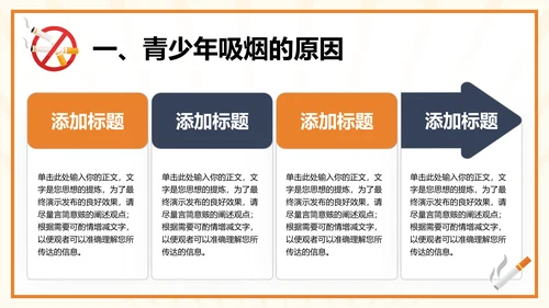 场合掐灭烟头校园禁烟通用PPT模板