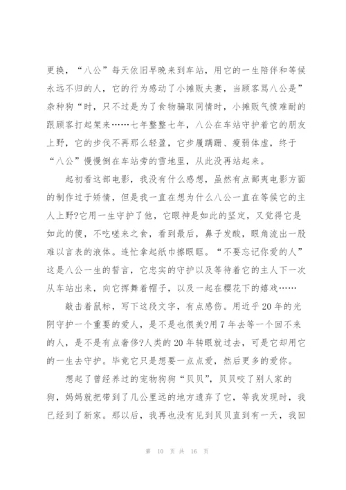 忠犬八公观影心得10篇.docx