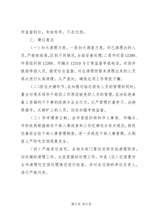 吃空饷自查报告范文【典例】.docx