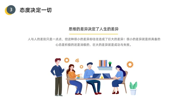 黄色水彩插画员工的十大心态企业培训PPT课件人际交往