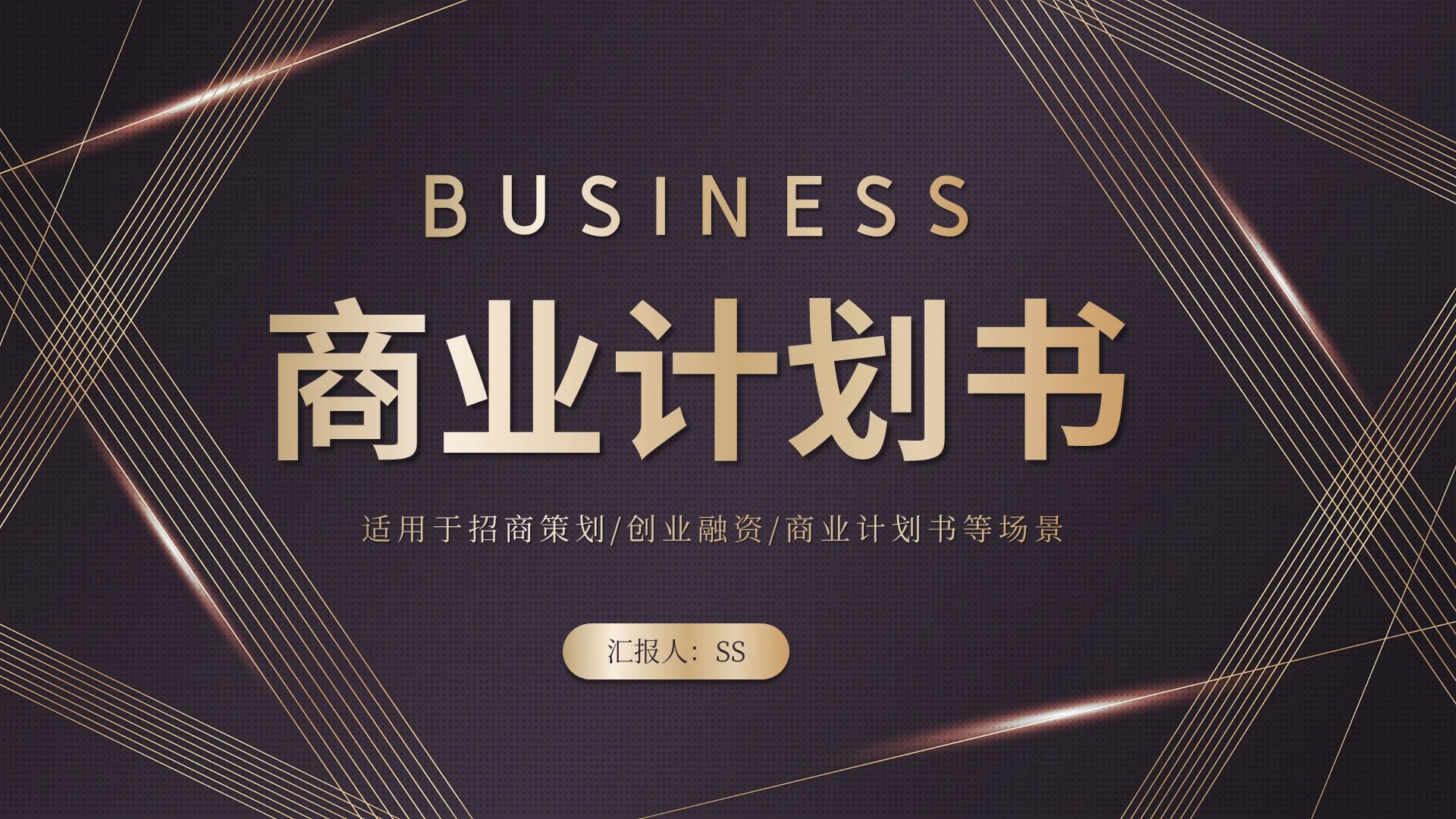 黑金大气商务企业项目商业计划书PPT