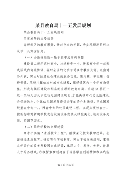 某县教育局十一五发展规划.docx