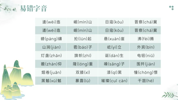 2024-2025学年六年级上册语文统编版第二单元基础知识梳理 课件