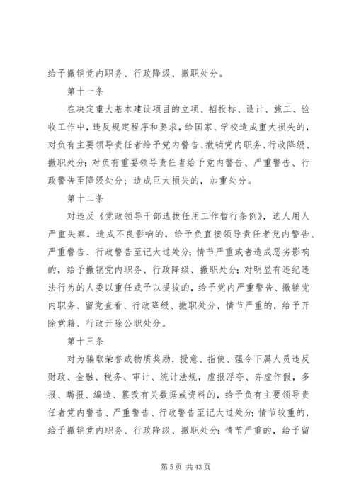 对违反党风廉政建设责任制的行为实施责任追究的办法(试行).docx