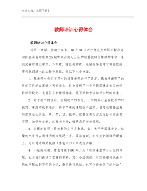 2024教师培训心得体会例文23篇合辑.docx