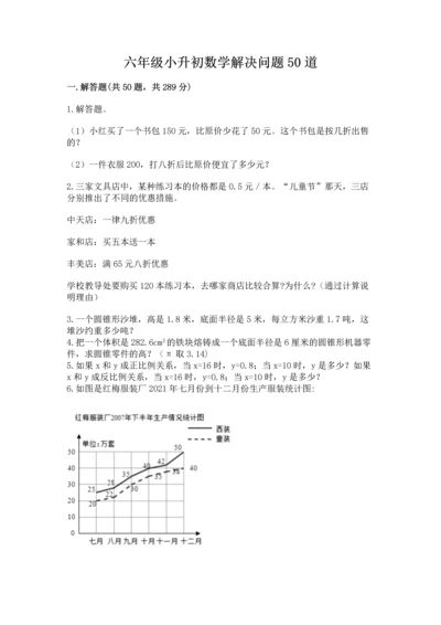 六年级小升初数学解决问题50道含完整答案【夺冠】.docx