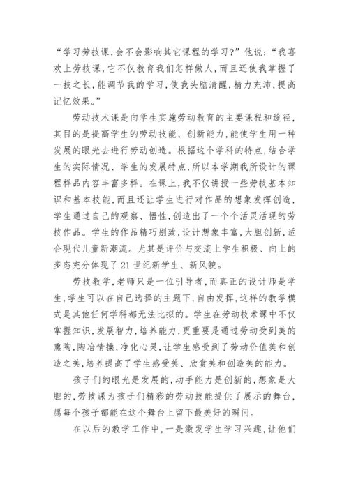 劳技教学工作总结及计划.docx