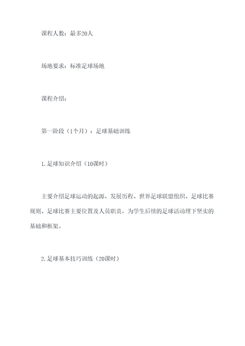 兴趣班课程方案模板