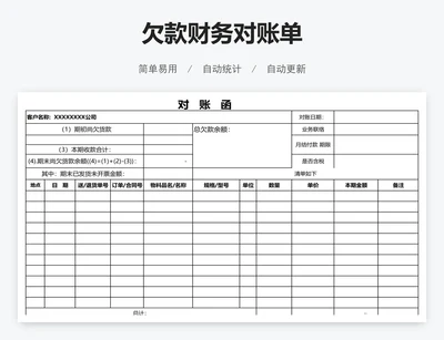 欠款财务对账单