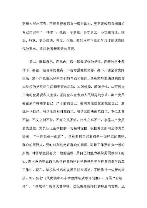 教师党性修养发言稿2篇范文