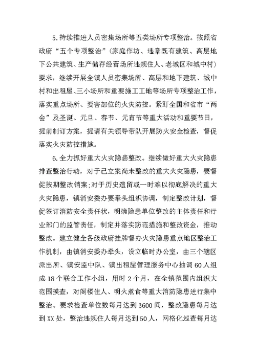 镇级今冬明春火灾防控工作方案